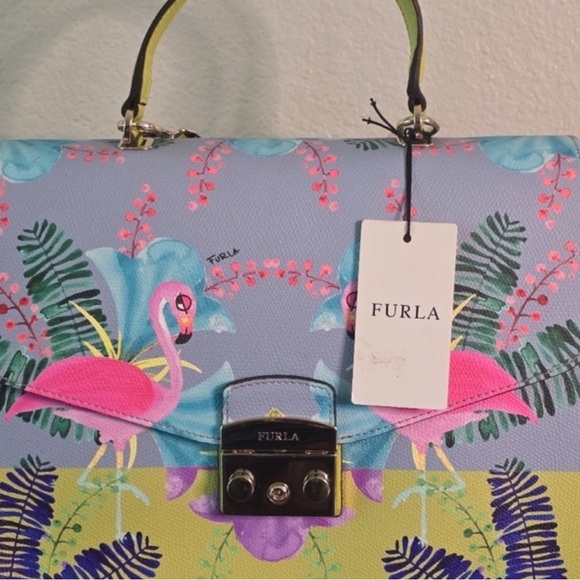 Furla - RARE* Metropolis Flamingo Convertible Satchel NWT - Picture 13 of 13